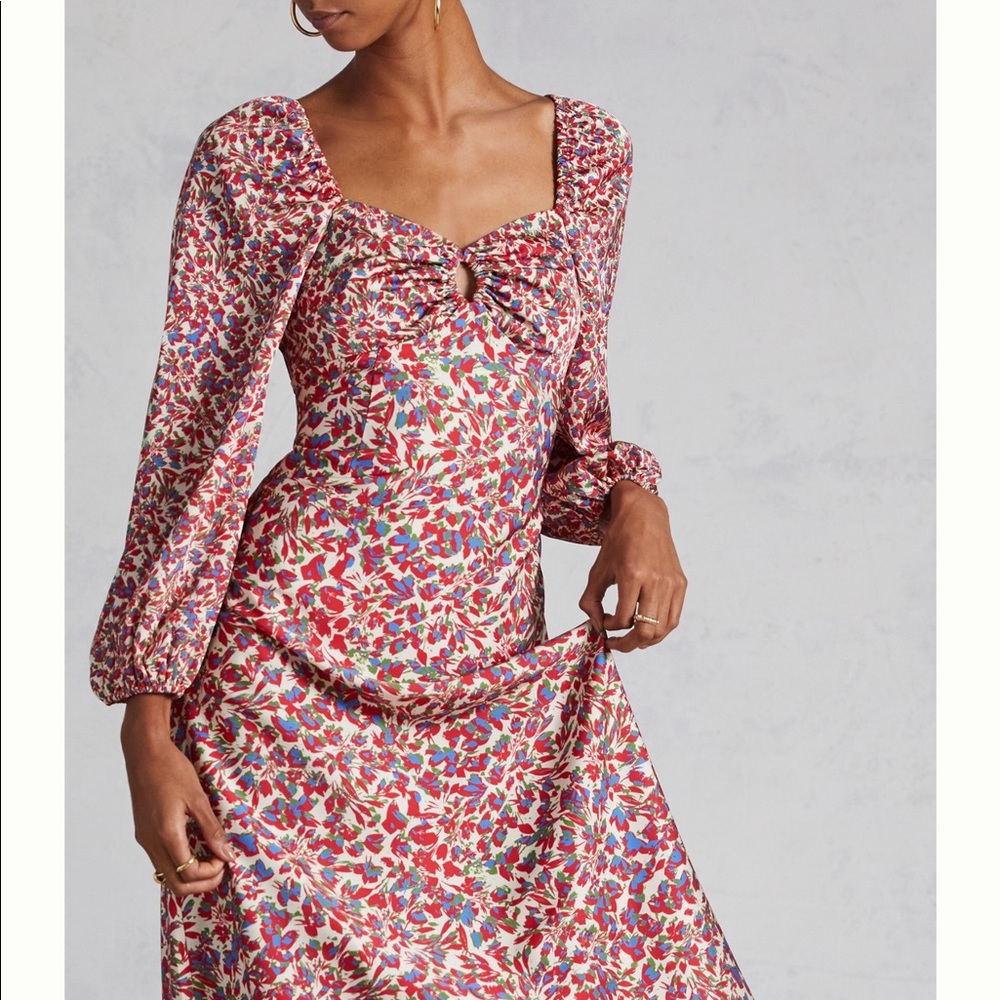 ANTHROPOLOGIE Sachin & Babi Floral Midi Dress 10P.